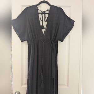 NWOT Topshop Flowy Black Dress / Swim Cover